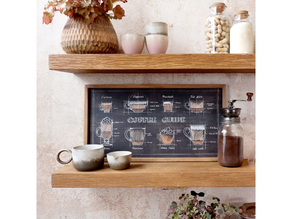 Obraz s motívom kávy a prírodným rámom – Picture w. coffee motif & nature frame