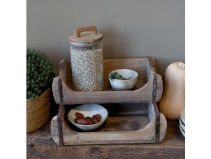 Hnedá drevená polička z tehlovej formy Grimaud - Grimaud Box