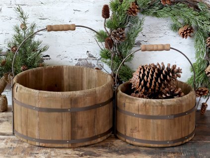 Vedro s rukoväťou - Bucket in wood w. handle