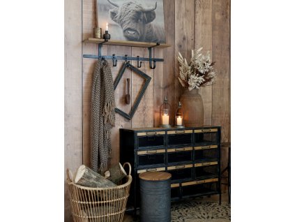 Polička s 5. háčikmi - Shelf w. 5 hooks