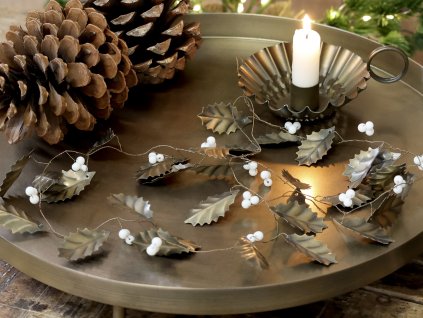 Girlanda s listami a perlami - Garland w. leaves & pearls