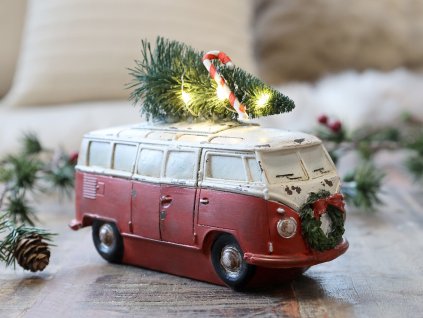 Vintage autobus s vianočným stromčekom a LED - Vintage Bus w. Christmas tree & LED
