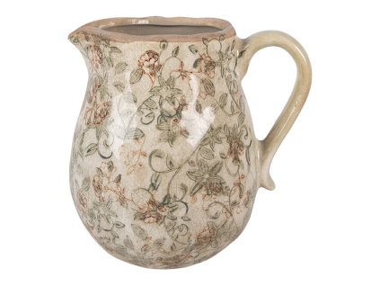 clayre eef 6ce2413l dekoration kanne 20x16x20 cm beige mit gruentoenen