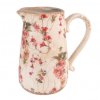 decoration can 20x14x23 cm pink beige ceramic flowers water jug