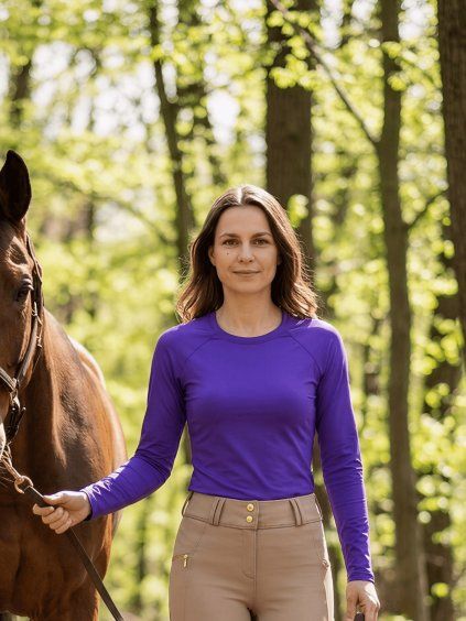 Fialové jezdecké triko