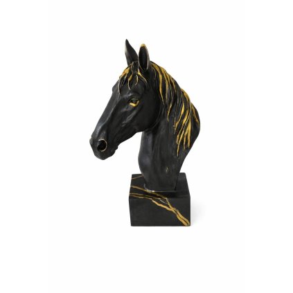 Socha koňské hlavy Noir Gold