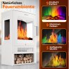 treskoz elektrokamin mit heizung inkl fernbedienung wifi app kamin elektrisch 1800w led flammeneffekt white luxel cz