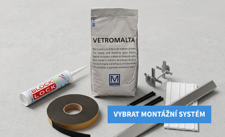 Montážní systém a příslušenství pro stavbu luxferové stěny