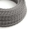 tn02 grey s opletem kabel krouceny melange textilnim retro