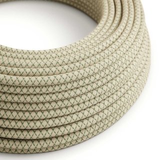 tymiankowa bawelnianym wzorem z i retro kabel - lniany zielen bez rd62