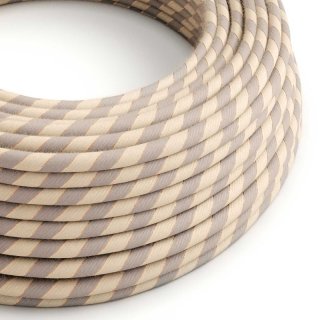 - z szaro-bezowy kabel rustykalny paskiem err05 lniano-bawelniany miedzianym vertigo