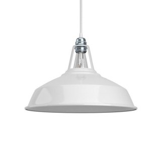 harbour metalowy klosz 38cm emaliowany biały