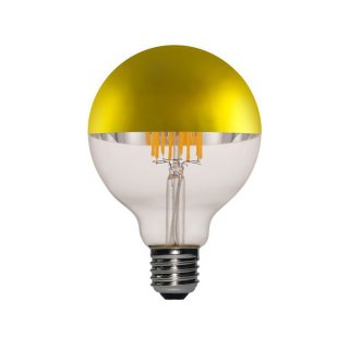 Ściemnialna żarówka lustrzana E27 Dome Gold - G95 | 7,5W | CRI80