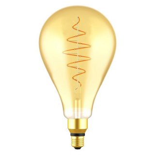 Duża żarówka retro XXL E27 A160 Golden ze spiralnym żarnikiem 8,5W - ściemnialna