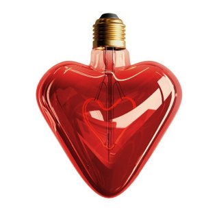 Ściemnialna żarówka dekoratywna serce E27 Heart Red - 5W | CRI80