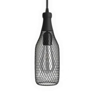 butelki lampa w magnum druciana ksztalcie e27 czarny