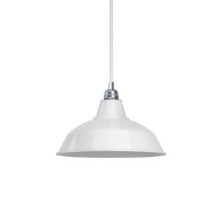 lampa z abazurem e27 bistrot metalowa emaliowanym biały