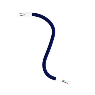 Metalowe elastyczne ramię do lampy Creative Flex z kablem 2x0,75, metalowymi końcówkami i oplotem jedwabnym RM20 - ciemnoniebieski