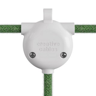 na przewod hermetyczny ip65 w eiva-3 tekstylnym trojnik elektryczny oplocie biały