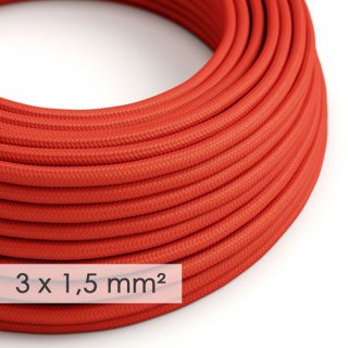 Kabel materiałowy 3x1,5 czerwony RM09 - jedwabny