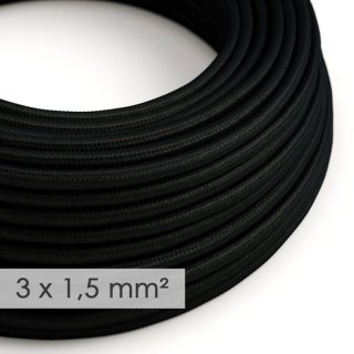 Kabel materiałowy 3x1,5 czarny RM04 - jedwabny