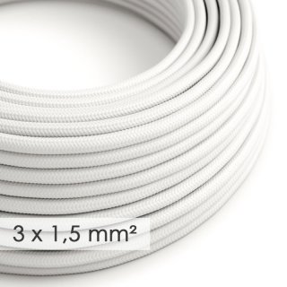 Kabel materiałowy 3x1,5 biały RM01 - jedwabny
