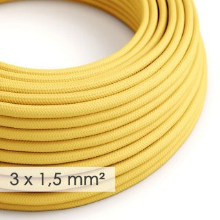 Kabel materiałowy 3x1,5 żółty RM10 - jedwabny