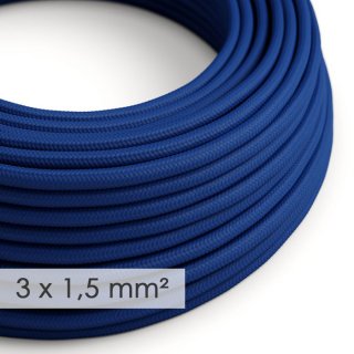Kabel materiałowy 3x1,5 niebieski RM12 - jedwabny