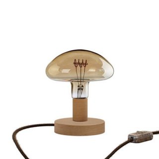 Drewniana lampa stołowa E27 Posaluce Wood Mushroom