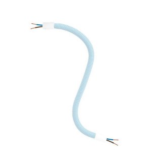 Metalowe elastyczne ramię do lampy Creative Flex z kablem 2x0,75, metalowymi końcówkami i oplotem jedwabnym RM76 - Baby Blue