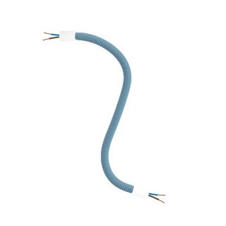 Metalowe elastyczne ramię do lampy Creative Flex z kablem 2x0,75, metalowymi końcówkami i oplotem jedwabnym  RM78 - Petrol Blue