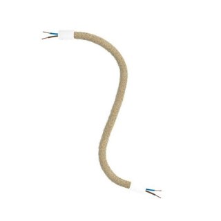 lampy flex koncowkami ramie jutowym do z elastyczne 90 i metalowe kolor metalowymi cm kablem creative rn06 czarny dlugosc oplotem naturalny 2x075