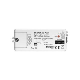 Konwerter sygnału PUSH-DIM i ZigBee na 0-10V i DALI Lux Miners SR-2421-ZG-PUSH | AC 230V