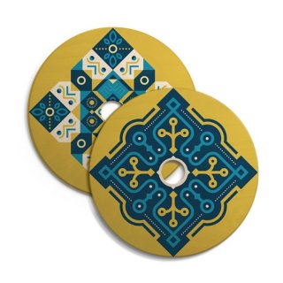 drevene obojstranne tienidlo ilustrovane ufo - 33cm ODD