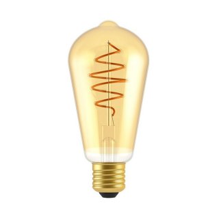 Stmievateľná vintage žiarovka E27 Croissant Gold - ST64 | 5W | CRI80