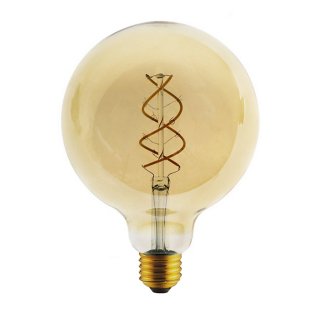 LED žiarovka retro E27 G125 jantárová Curved Spiral 5W - stmievateľná