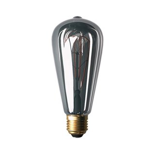 e27 cri80 smoky 5w st64 ziarovka loop - cierna stmievatena