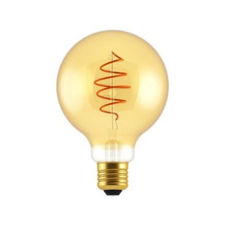 Retro LED žiarovka E27 G95 Golden so špirálovým vláknom 4,9W - stmievateľná