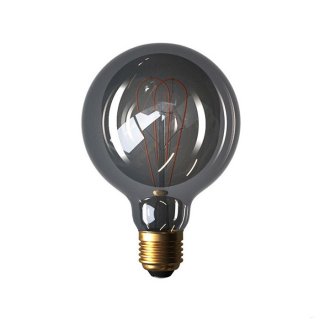 Dizajn LED žiarovka E27 G95 dymová Curved Double Loop 5W - stmievateľná