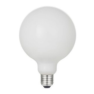 LED žiarovka E27 G125 mliečna s efektom porcelánu 6W - stmievateľná