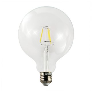 LED žiarovka filament E27 G125 4W s krátkym vláknom