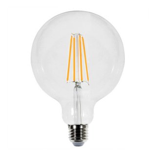 LED žiarovka filament E27 G125 6W s krátkym vláknom