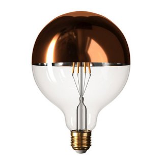 LED žiarovka so zrkadlovým vrchlíkom E27 G125 medená-číra 7W - stmievateľná