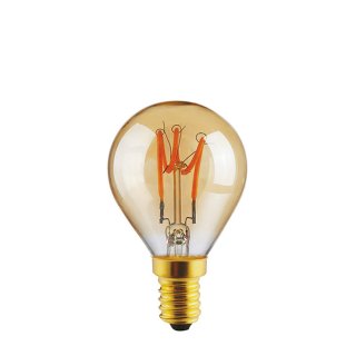 ziarovka spiral retro e14 curved 3w jantarova minonka p45