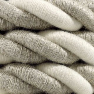 Ľanový kábel s bavlnou 2XL "sivá + biela" 24COTLIN v tvare lana