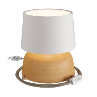 lampa juta athena leskla coppa so biela zarovka keramicka tienidlom barva prirodna ziarovkou stolna s