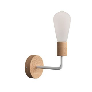 nastenna ramenom lampa e27 fermaluce s drevena wood prírodné drevo - matná biela