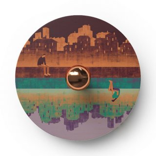 lampa fermaluce obojstranne dekorativna ilustrovanym romantic umelcov s ufo drevena e27 rznych od tienidlom Davide Bonazzi