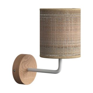 Drevená nástenná lampa s tienidlom Fermaluce Wood E27