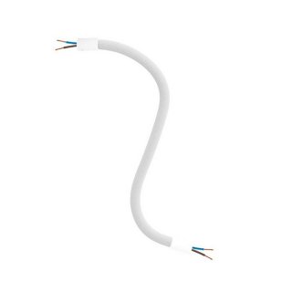 Kovový husí krk Creative Flex s kabelem 2x0,75, kovovými koncovkami a hedvábným opletem RM01 - bílý